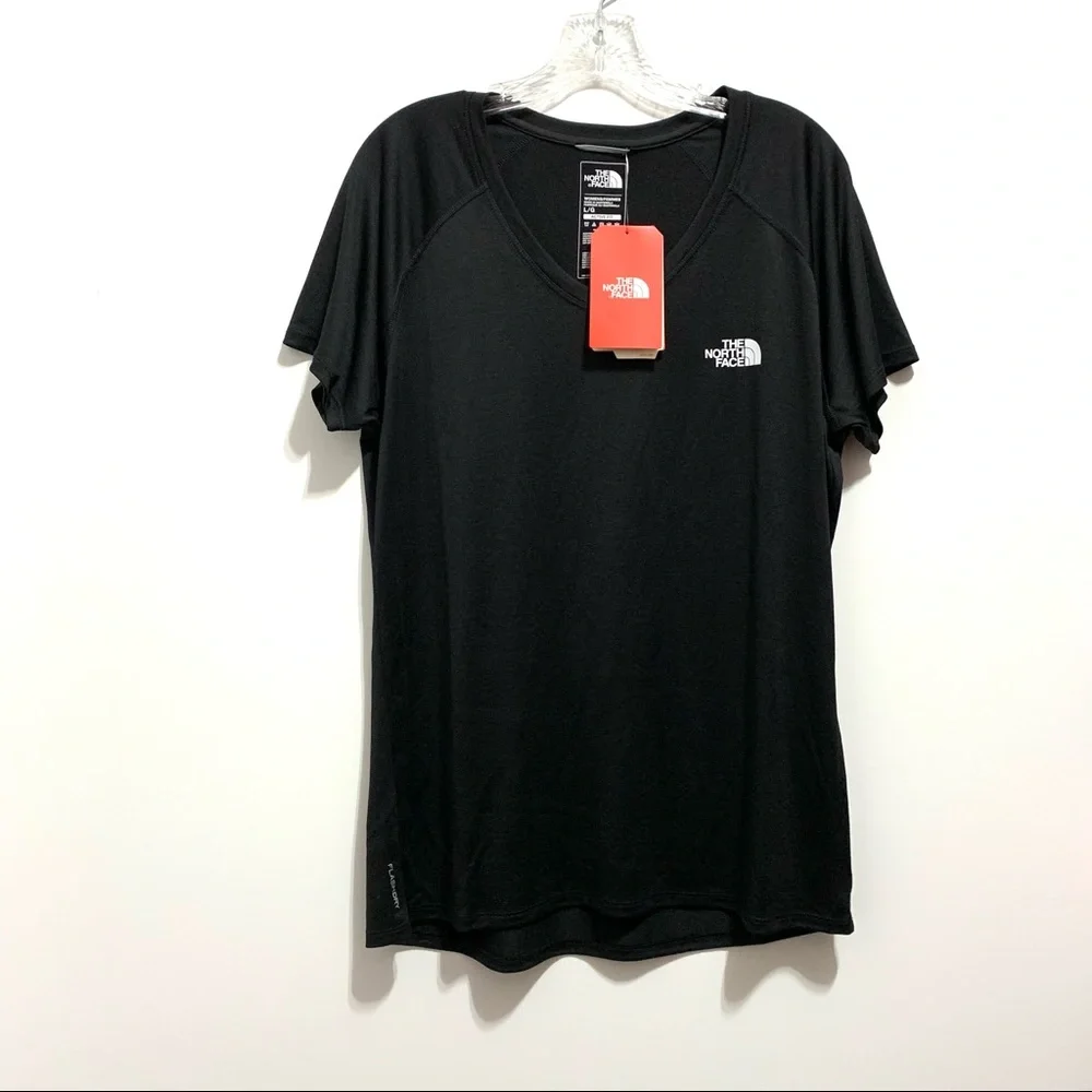 🆕 The North Face Women’s V-Neck Tee, Black, Large - Picture 3 of 9